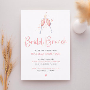 Braut-Brunch-Wasserfarbe-Blush-Einladung Einladung