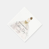 Braut Brünettes Kleid Floral Bridal Hochzeitstag Serviette (Ecke)