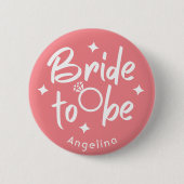 Braut-Calligraphy-Schaltfläche 'Bride to Be' perso Button (Vorderseite)