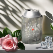 Braut Champagne Brillen Rustic Wood String Light Dosenkühler