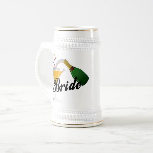 Braut-Champagne-Toast Bierglas (Vorderseite Links)
