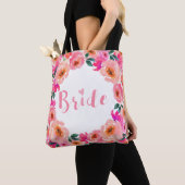 Braut Chic Schrift Rosa Wasserfarbe Floral Tasche (Von Nahem)