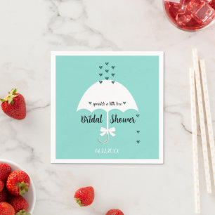 Braut & Co Sprinkle Liebe Aquamarin Dusche Party Serviette