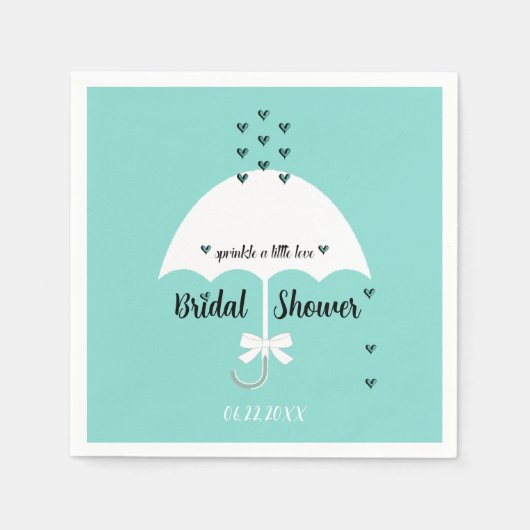 Braut & Co Sprinkle Liebe Aquamarin Dusche Party Serviette (Vorderseite)