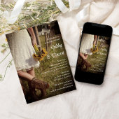 Braut, Cowboy Stiefel und Sonnenblumenranch Hochze Einladung