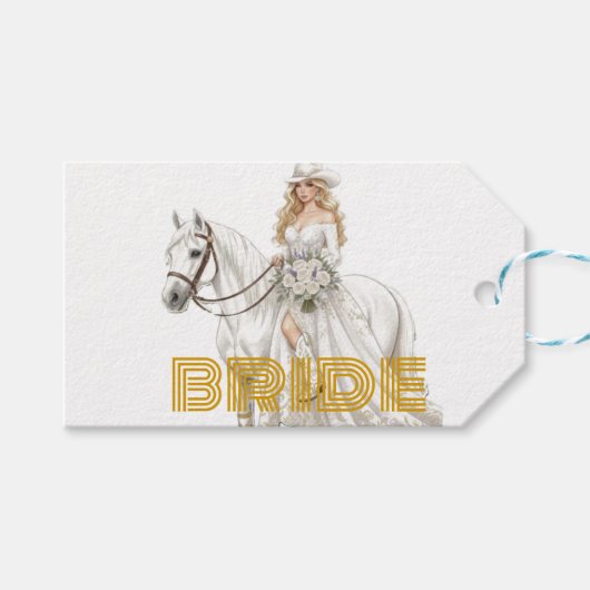 Braut Cowgirl Geschenkanhänger (Vorderseite (Horizontal))