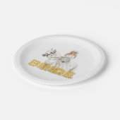 Braut Cowgirl Pappteller (Schrägansicht)