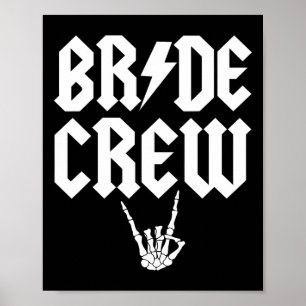 Braut Crew Rock N Roll Gothic Halloween Junggesell Poster