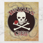 Braut-Crew Weinetikett (Einzelnes Label)