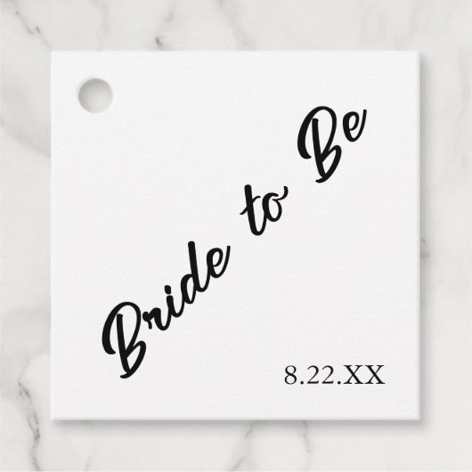 Braut Custom Datum Moderne Hochzeit Geschenkanhänger (Vorderseite)