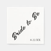 Braut Custom Datum Moderne Hochzeit Serviette (Vorderseite)