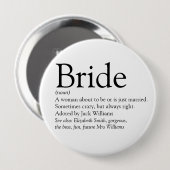 Braut Definition, Brautparty, Hochzeit Button (Vorne & Hinten)