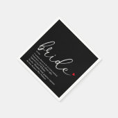 Braut Definition Brautparty-Skript Rotes Herz Serviette (Ecke)