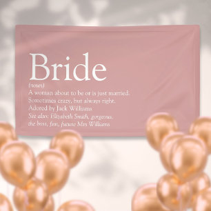 Braut Definition Junggesellinnen-Abschied Dusty Ro Banner