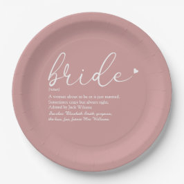 Braut Definition Polterabend Dusty Rose Pappteller