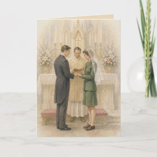 Braut der Armee Katholische Hochzeit Einladung