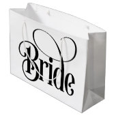 Braut (Design 3) Große Geschenktüte (Rückseite Schrägansicht)
