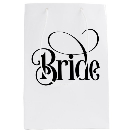Braut (Design 3) Mittlere Geschenktüte (Vorderseite)