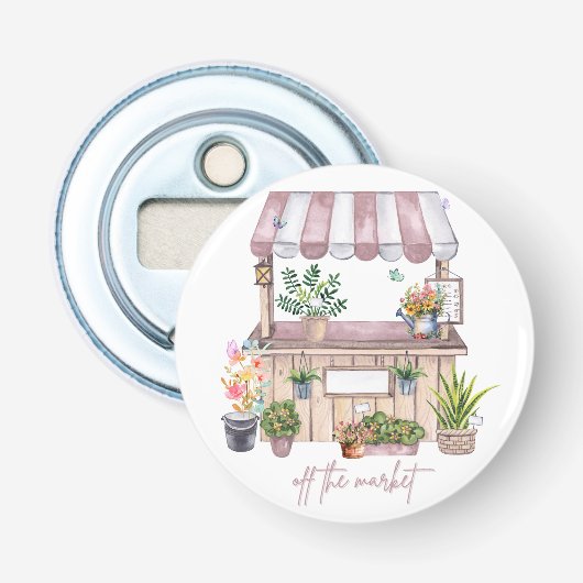 Braut-Design "Vom Markt" | Süßer Mädchen-Markt Flaschenöffner (Vorderseite)