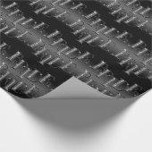 Braut-Diamant-Schmuck auf schwarzem Glanz Geschenkpapier (Ecke)