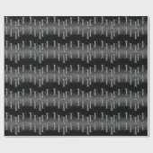 Braut-Diamant-Schmuck auf schwarzem Glanz Geschenkpapier (Flach)