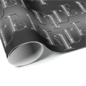 Braut-Diamant-Schmuck auf schwarzem Glanz Geschenkpapier (Rolleneckpunkt)