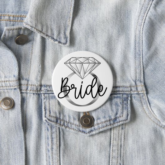 Braut Diamant Verlobungsring Silber Button (Beispiel)