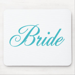 Braut, die Mousepad im Aqua-Blau Wedding ist