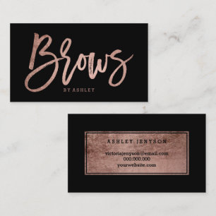 Braut elegante Imitat Rose Gold Typografie schwarz Visitenkarte