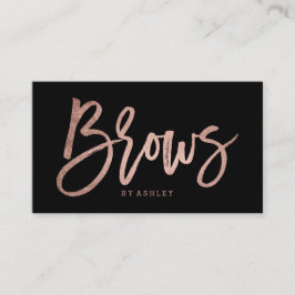 Braut elegante Imitat Rose Gold Typografie schwarz Visitenkarte