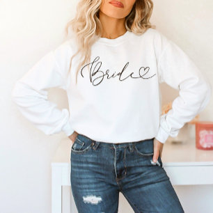 Braut Elegantes Skript mit trendigem Herzen Sweatshirt