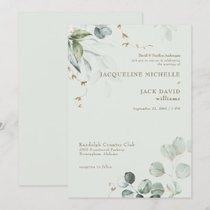Braut Eltern Hochzeit Light Sage Eleganz Einladung