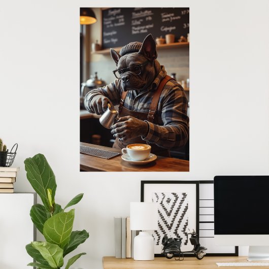 Braut Erwachen: Bulldog hinter Bohnen Poster (Heimbüro)