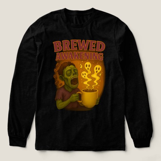 Braut Erwachen Zombie Halloween Kaffeeliebhaber Tri-Blend Shirt (Design Vorderseite)