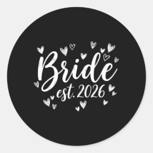 Braut Est 2026 Hochzeit Frischvermählte Braut Bräu Runder Aufkleber