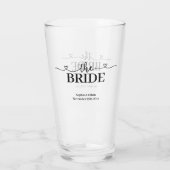 Braut Fancy Schrift mit Herzen Hochzeit Glas (Rückseite)