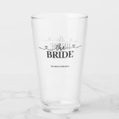Braut Fancy Schrift mit Herzen Hochzeit Glas (Rückseite)