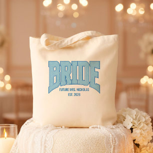 BRAUT Faux Glitter Varsity Verlobung Hochzeit Tragetasche
