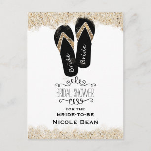 Braut Flip Flop Sandalen Sommer Strand Braut Hochz Einladungspostkarte