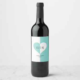 Braut Forever You & Me Suite Dusche Herzen Party Weinetikett