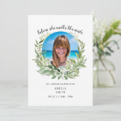 Braut Foto, bevor sie Brautparty II Invi läuft Einladung (Stehend Vorderseite)