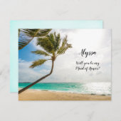 Braut Fragend Trauzeugin Beach Wedding Note Card Einladung (Vorne/Hinten)