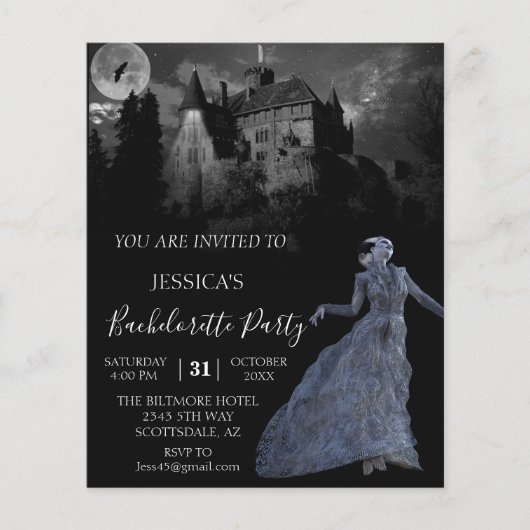 Braut Frankenstein Bachelorette Halloween Invi Flyer (Vorne)