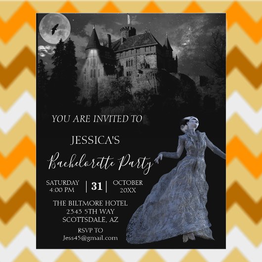 Braut Frankenstein Bachelorette Halloween Invi Flyer