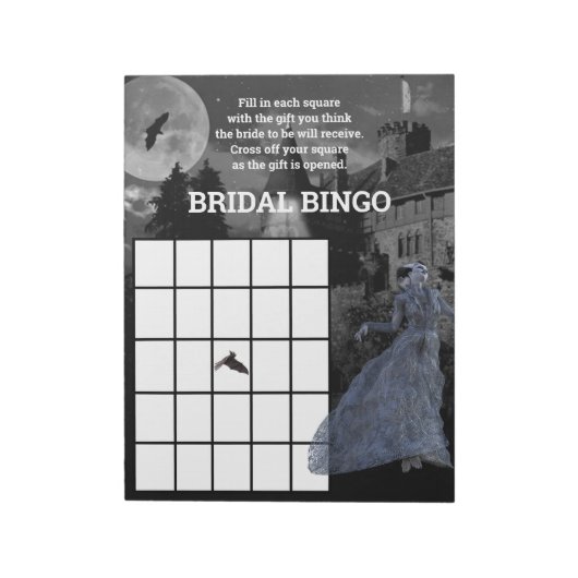 Braut Frankenstein Bingo Bridal Halloween Notizblock (Rotiert)