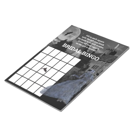 Braut Frankenstein Bingo Bridal Halloween Notizblock (angewinkelt)