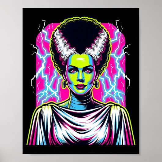 Braut Frankenstein Bride lebhaftes Clic Halloween Poster (Vorne)