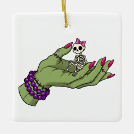 Braut Frankenstein Hand mit Skeleton Bow | Got Keramikornament