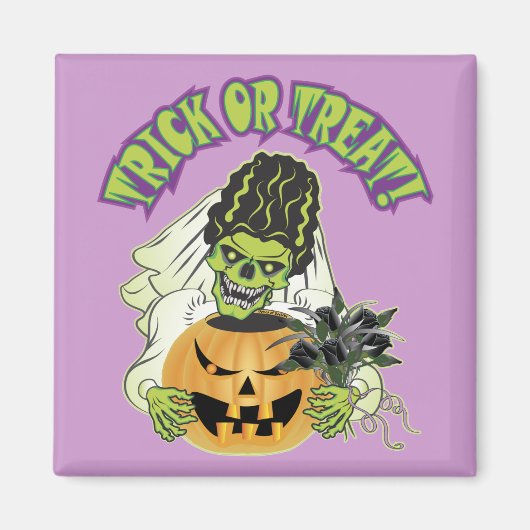 Braut Frankenstein Skull Magnet (Vorne)