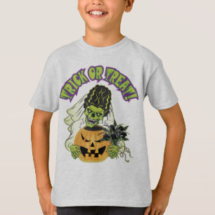 Braut Frankenstein Skull T-Shirt